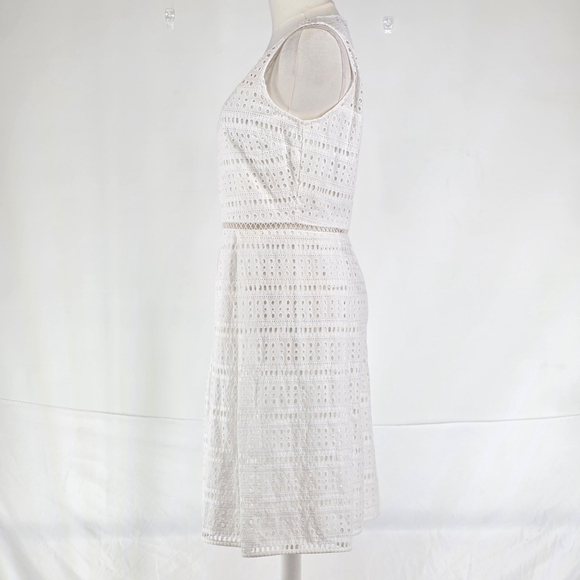 Italian LUXURY Vineyard Vines Eyelet Fit & Flare Dress 8 White Cap NWT $208 - Picture 11 of 13